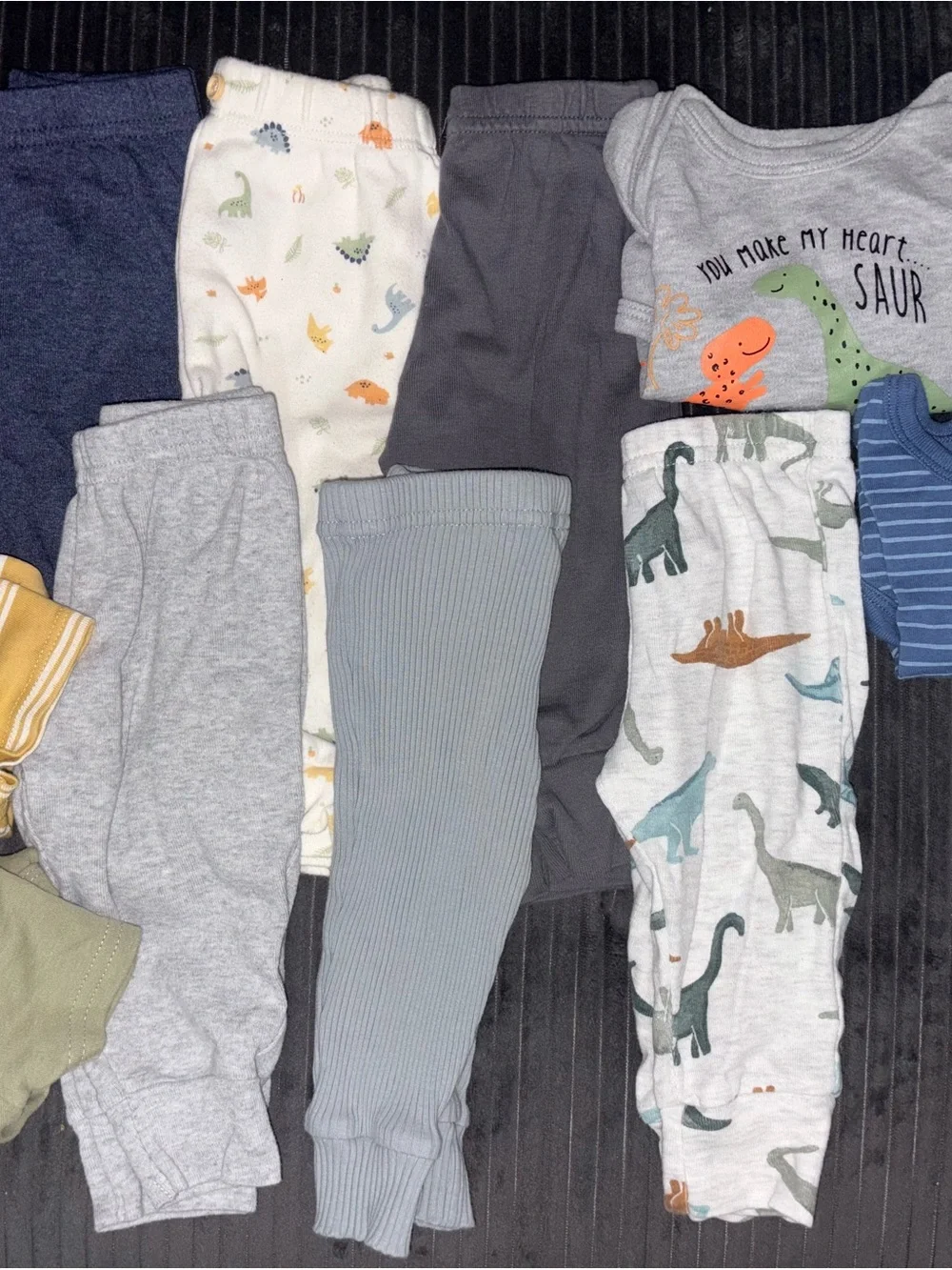 Baby Dinosaur Pajama Pants Set - Gray, Light Blue, Cream, Green